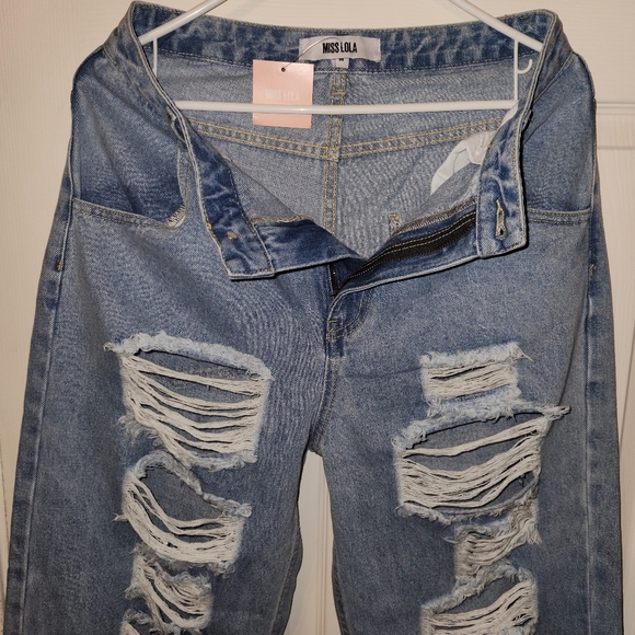 Miss Lola New Distressed Jeans | Sz M - Picture 4 of 5